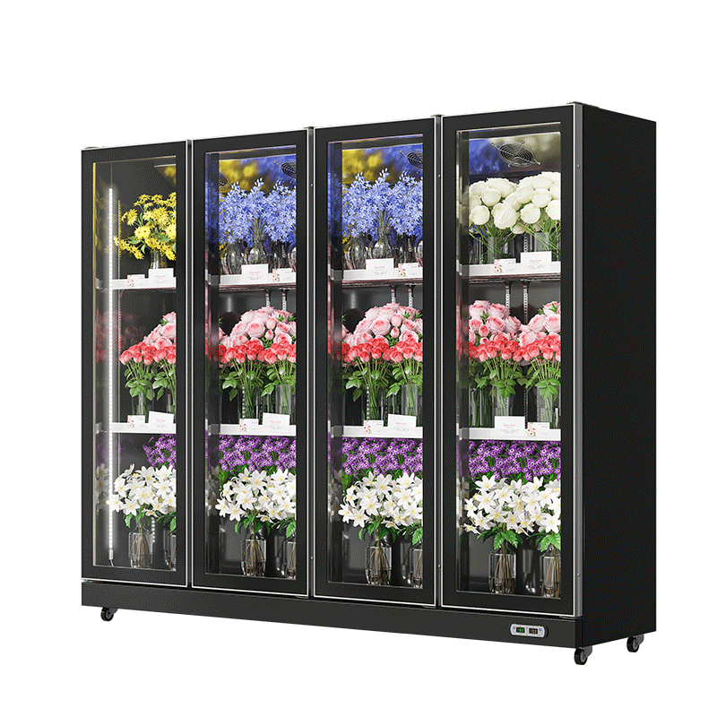 Floral Cooler Black (Rearmounted Compressor)（4 Doors）