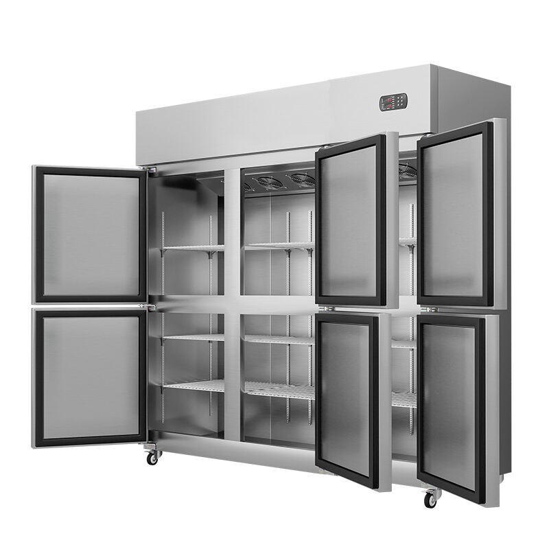 Dual Temp Stainless Steel Upright Kitchen Fridge & Freezer（6 Doors）