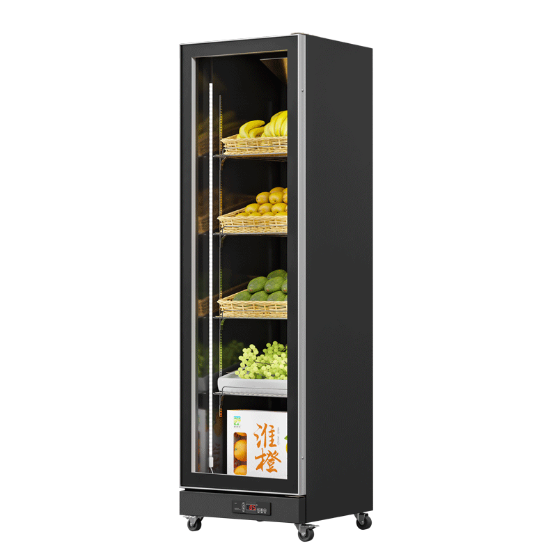 Fruit & Vegetable Fridge Black (Full Door Display, Rearmounted Compressor)