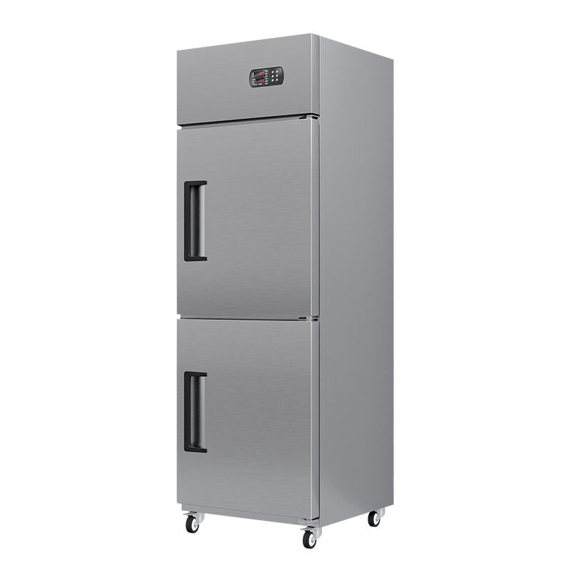 Dual Temp Stainless Steel Upright Kitchen Fridge & Freezer（2 Doors）