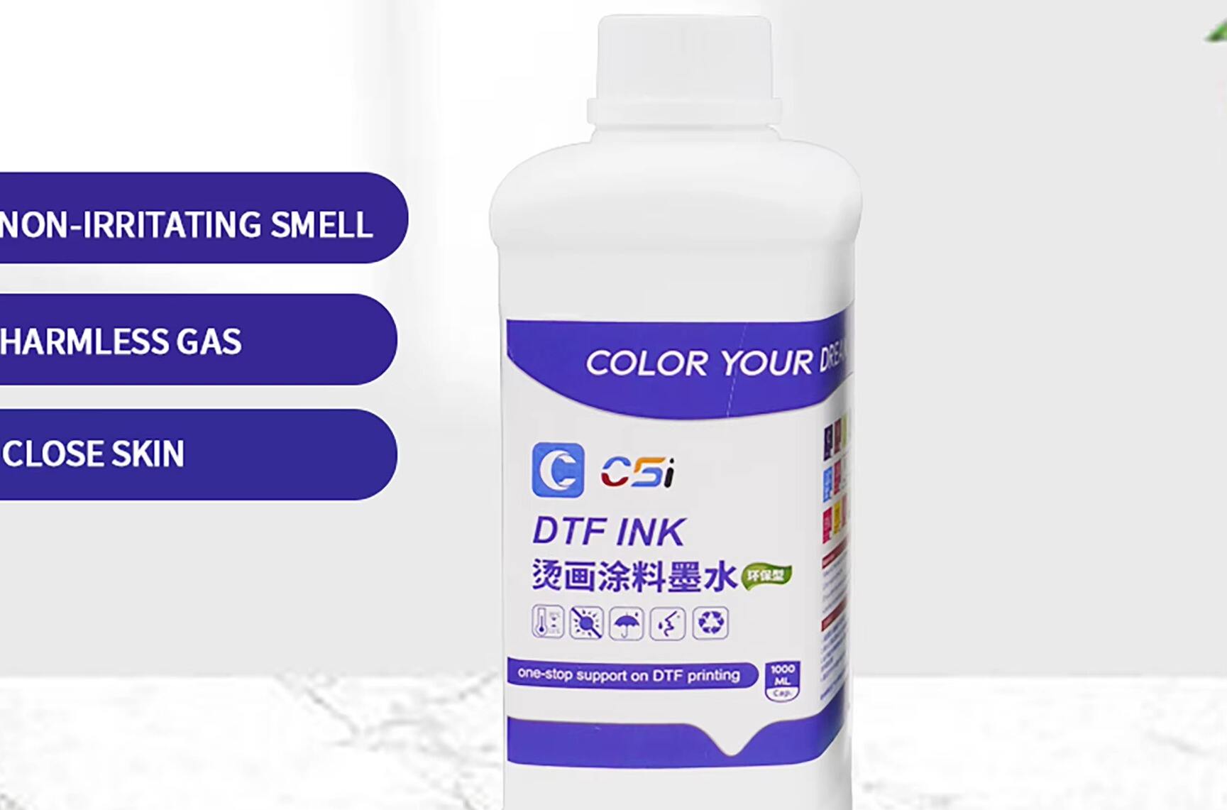 High Transfer Efficiency for DTF for Ink Premium CMYK White for Digital Printing on Plastic Film manufacture