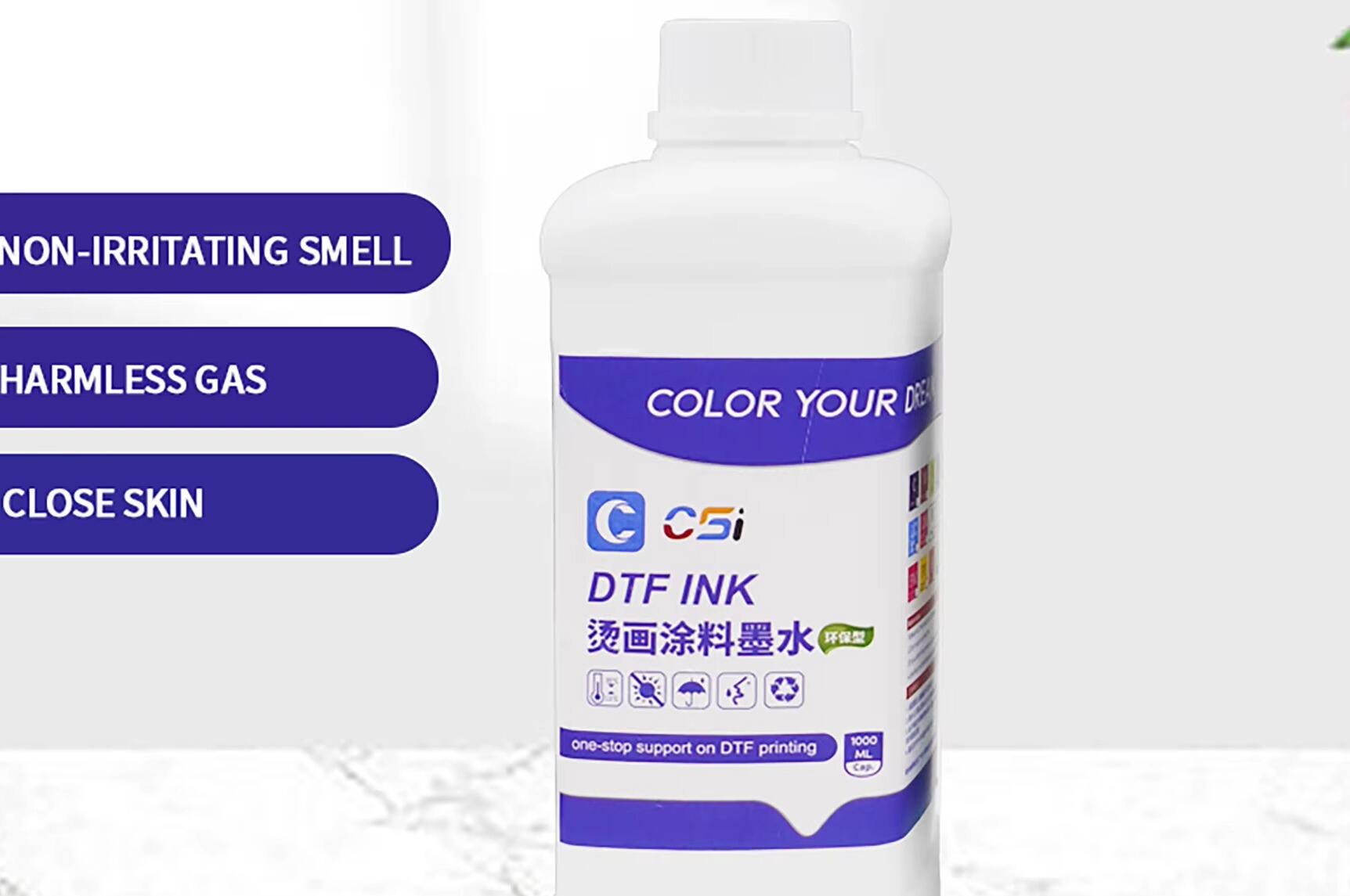 High Fluidity 1 Liter Textile Printing Xp600 I3200 L1800 Csi Dtf Ink Multi-color DTF Pigment Ink factory