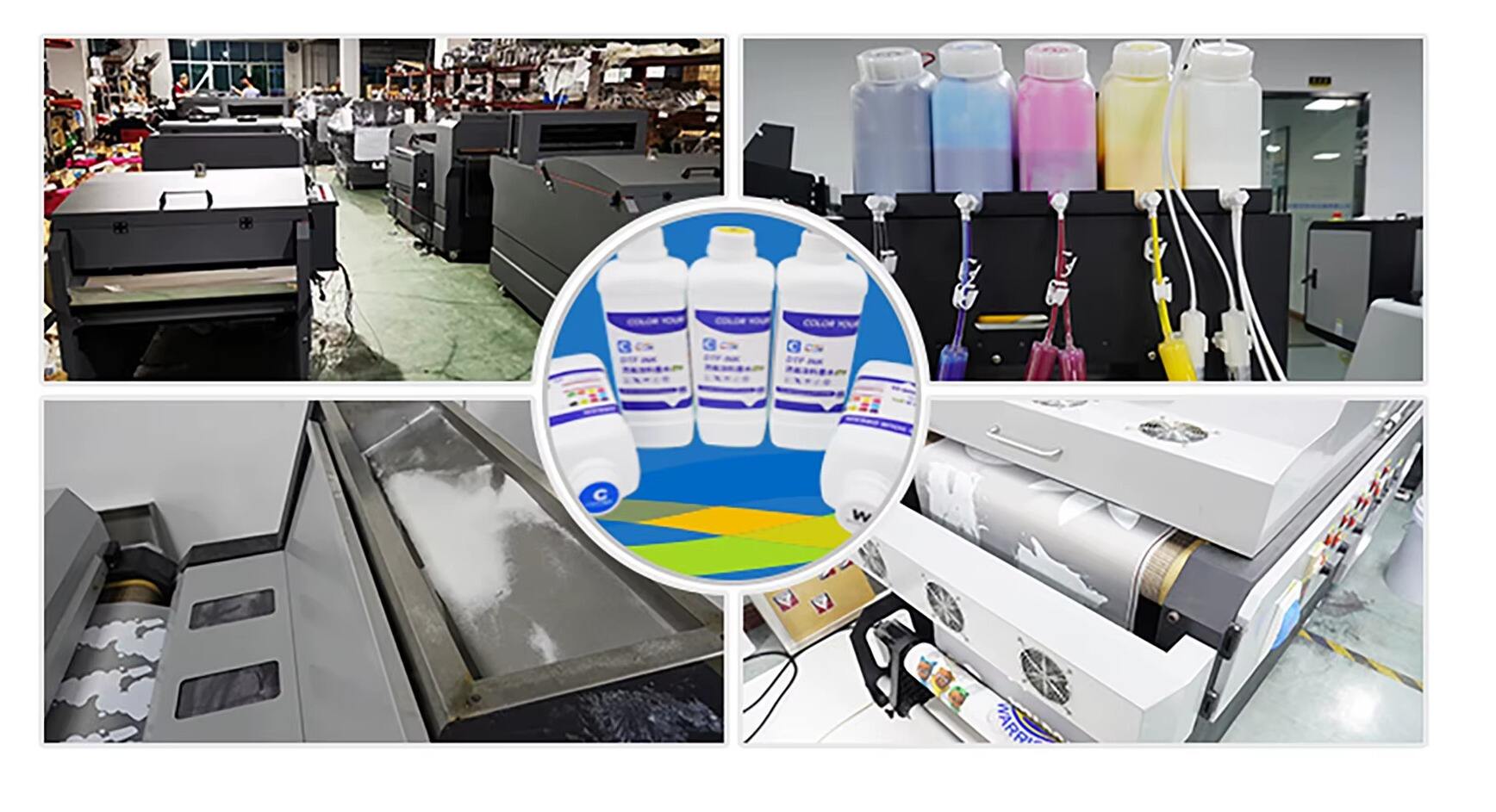 High Transfer Efficiency for DTF for Ink Premium CMYK White for Digital Printing on Plastic Film manufacture