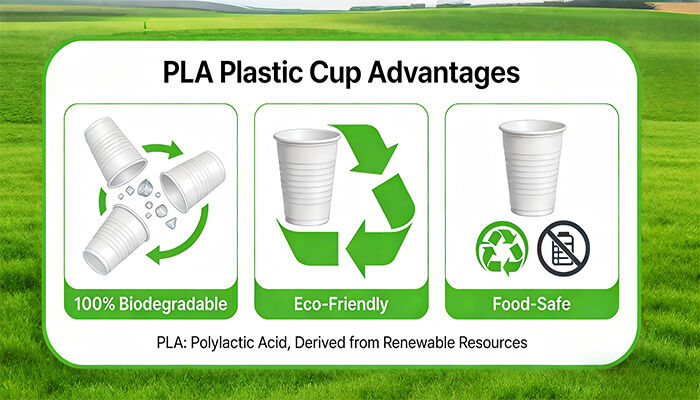 100% PLA Plastic Cups (Full PLA Construction)