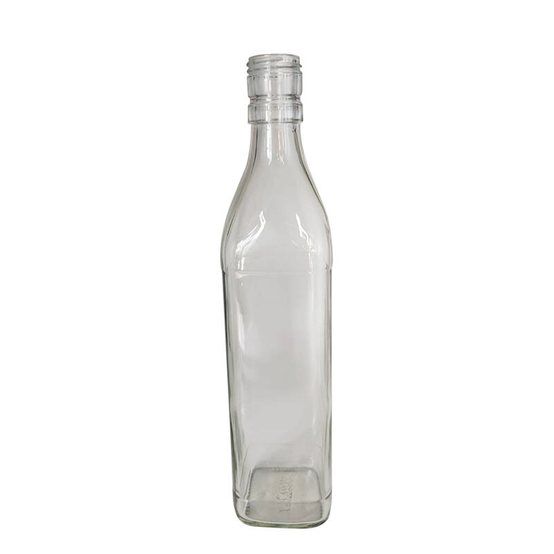 Recyclable 100ml 250ml 500ml 750ml Food Grade Empty Square Oil Glass bottle Seasoning bottle