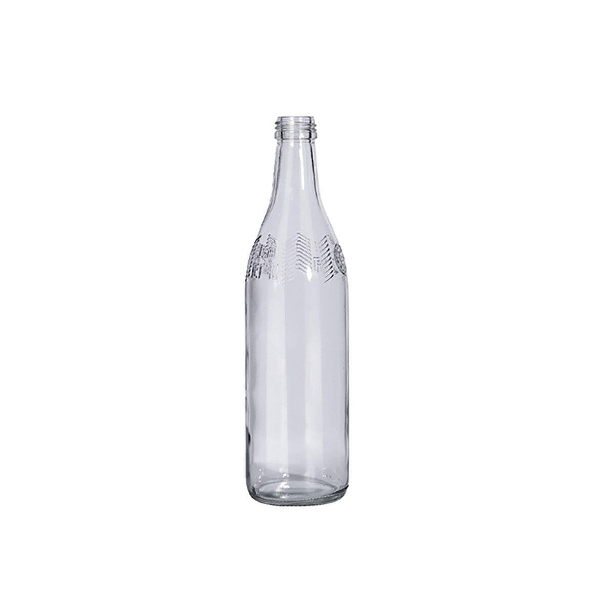 520ml Custom printing logo clear empty glass juice wine soda water beverage sparking bottle with screw metal cap