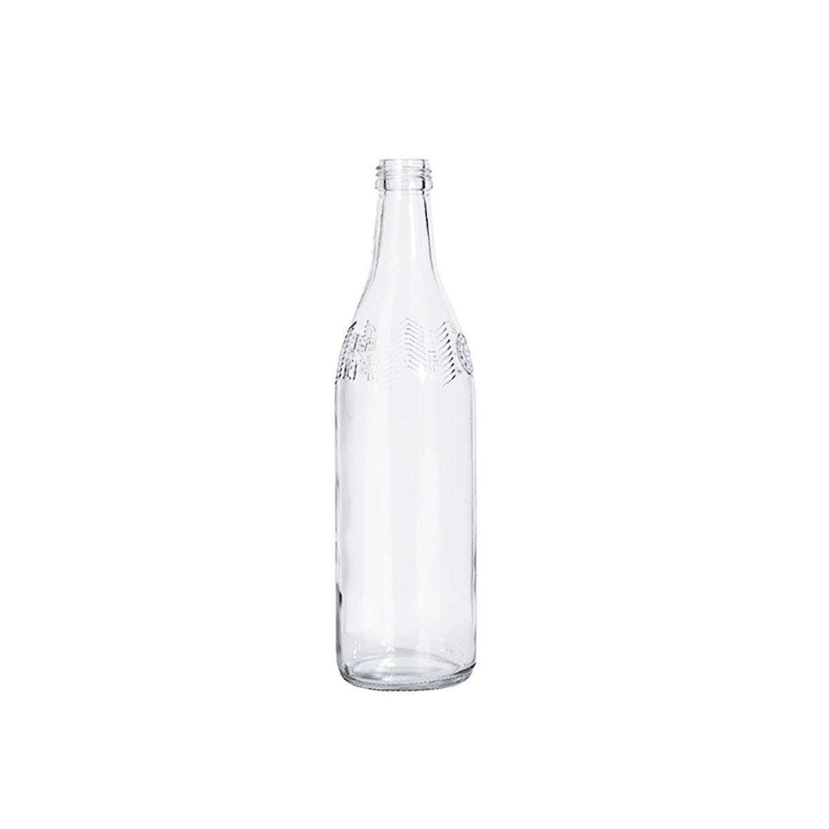 botol kaca bening kosong 520ml dengan cetak logo kustom untuk jus, anggur, soda, air minum, atau minuman berkarbonasi dengan tutup logam ulir