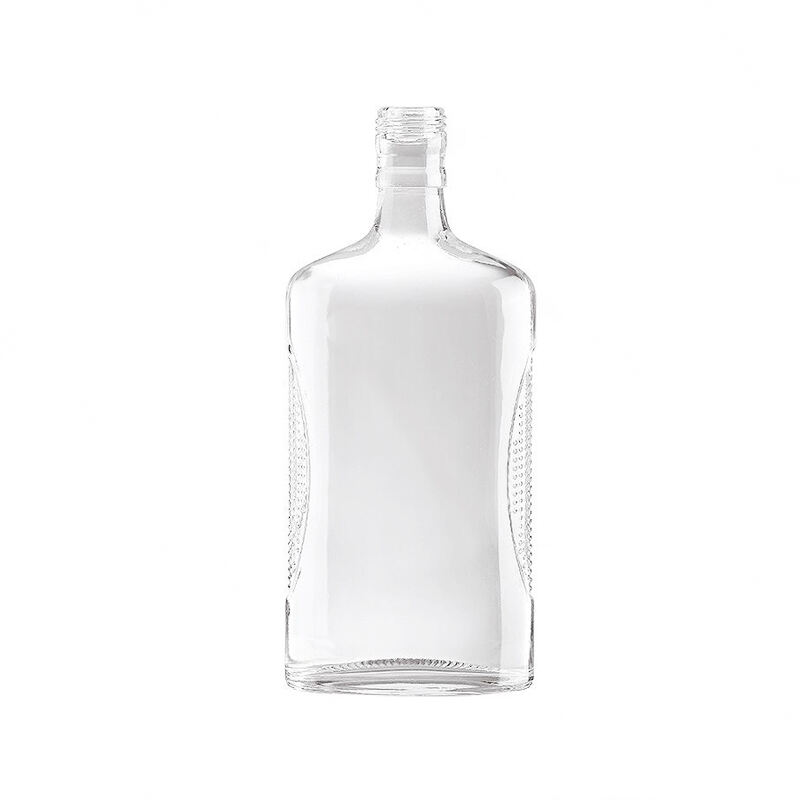 Custom Glass Packaging Logo na Alak na Whiskey Gin Tequila Rum Spirits Brandy Glass Bottle
