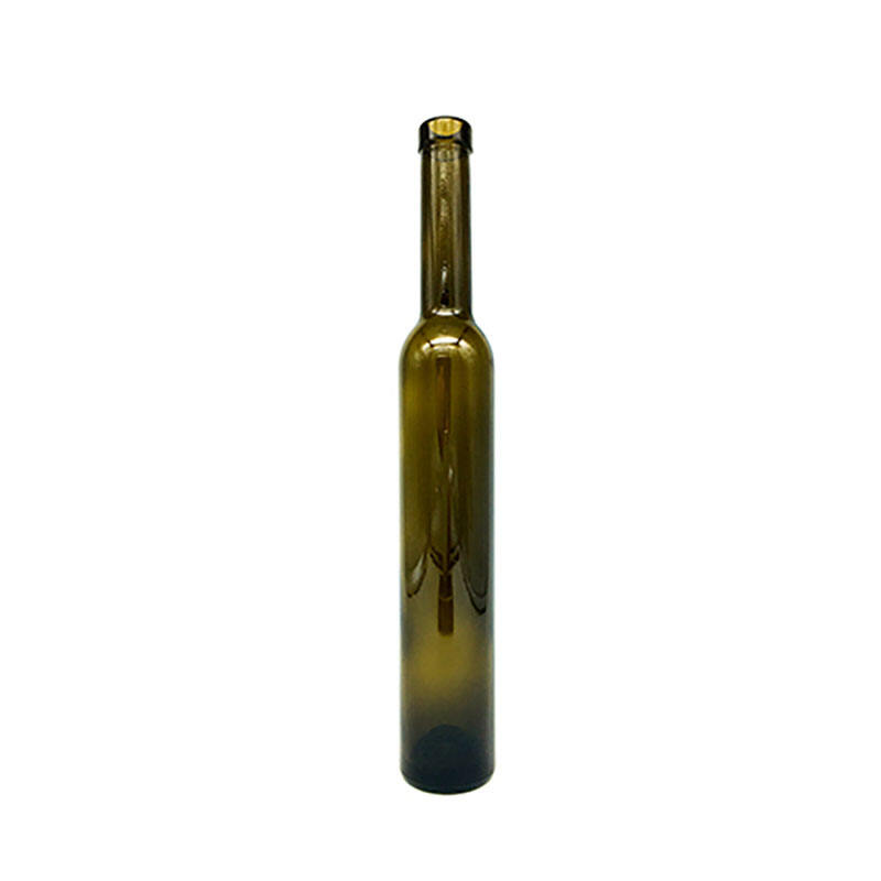 375ml Antiek groene Herbruikbare Langhals Glasfles voor IJswyn Vodka Tequila