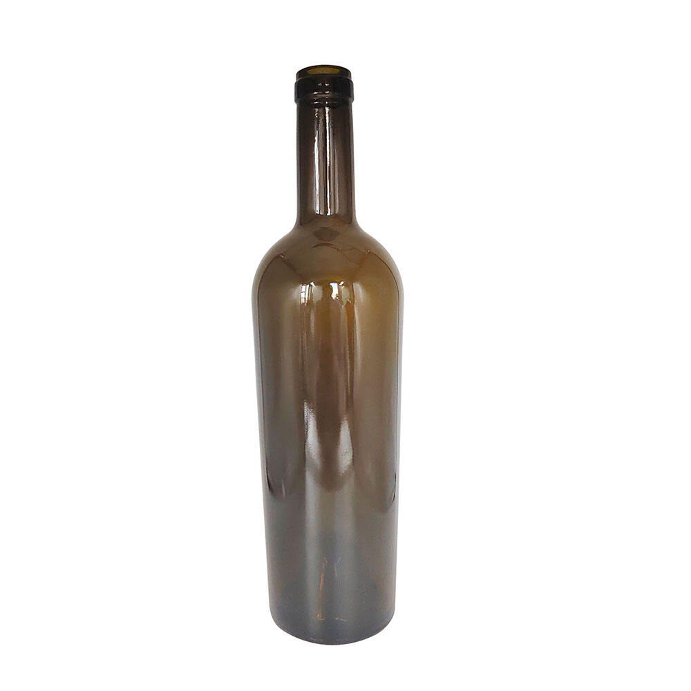 Amber glass round bottle wine bottle