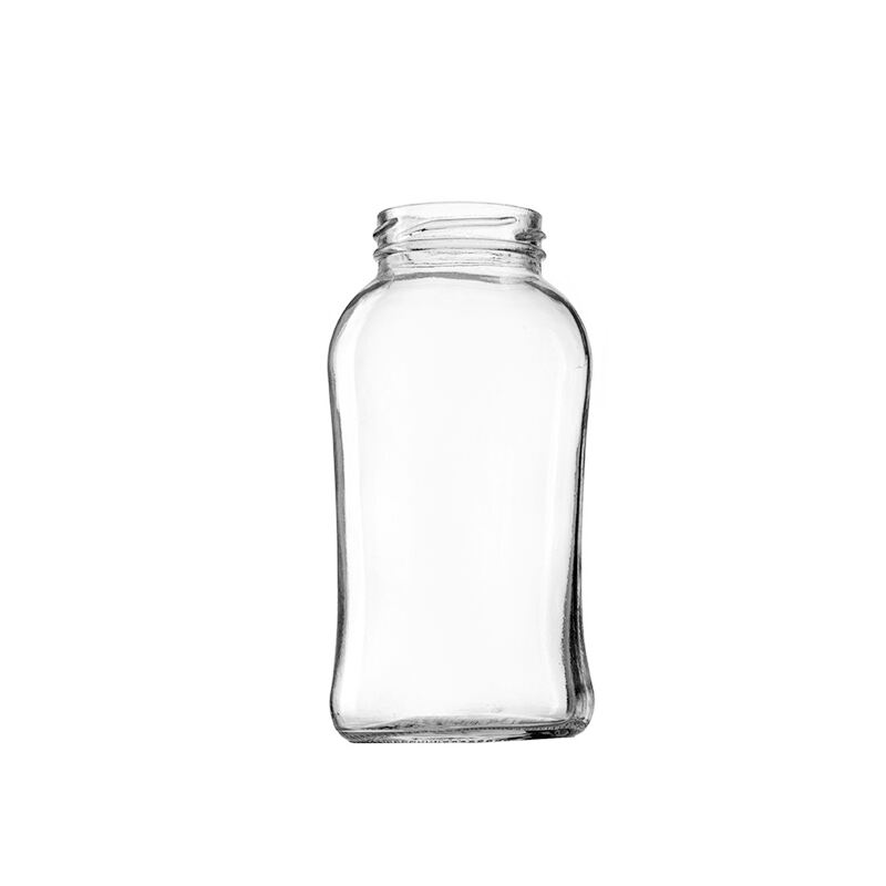 Großhandel leere runde Essensglasflasche, Breitmundflasche, individuelles Logo