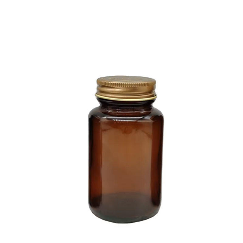 Amber Empty Glass Capsules Bottles Tablet Jar Medicine Containers Dietary Supplement Bottles Vitamin Bottles