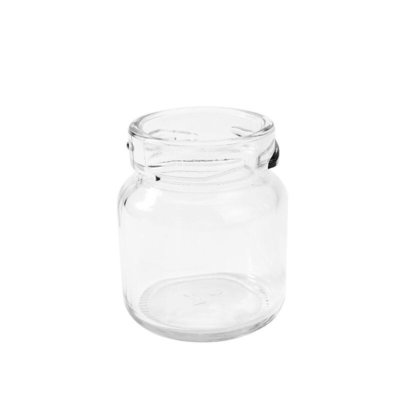 OEM Kosong Bentuk Bulat Toples Madu Kaca Wadah Acar Dengan Tutup Logam