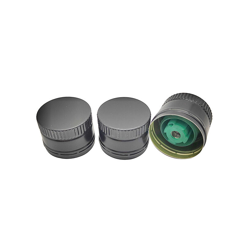 Aluminum lids for olive oil bottle black green Cap