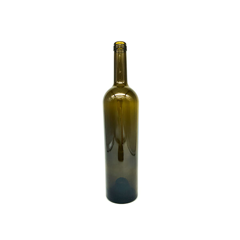 Fabricante de botella de vidrio reciclable de 750 ml, vacía, transparente, para vino y champán, empaque