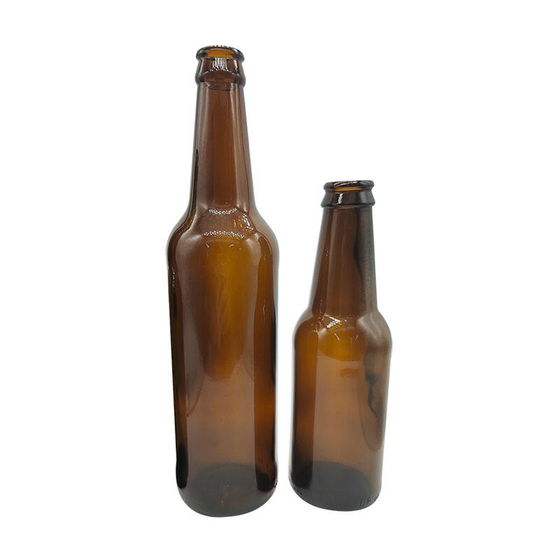 Wholesale Round Amber Empty 200ml 250ml 330ml 500ml Glass Beer Bottles 12 oz Beer Glass Bottle with Crown Cap