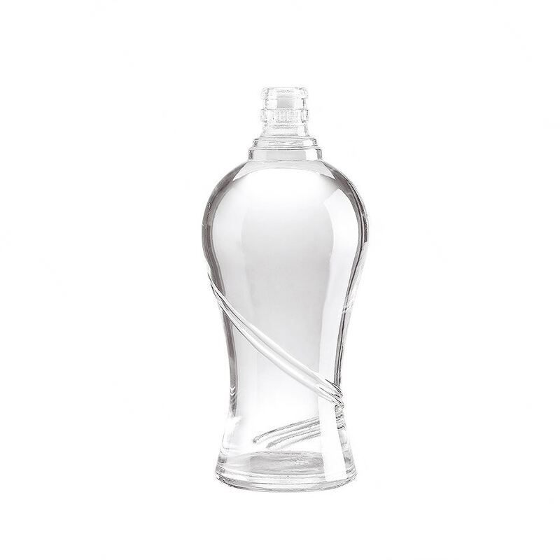 OEM Round Clear Glass Bottle Design na Vodka na Alak na Bote na Pabrika