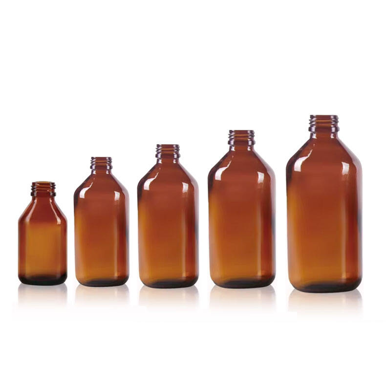 Hot sale 30ml 60ml 90ml 125ml 150ml 180ml 250ml 500ml amber glass syrup bottle for pharmaceutical