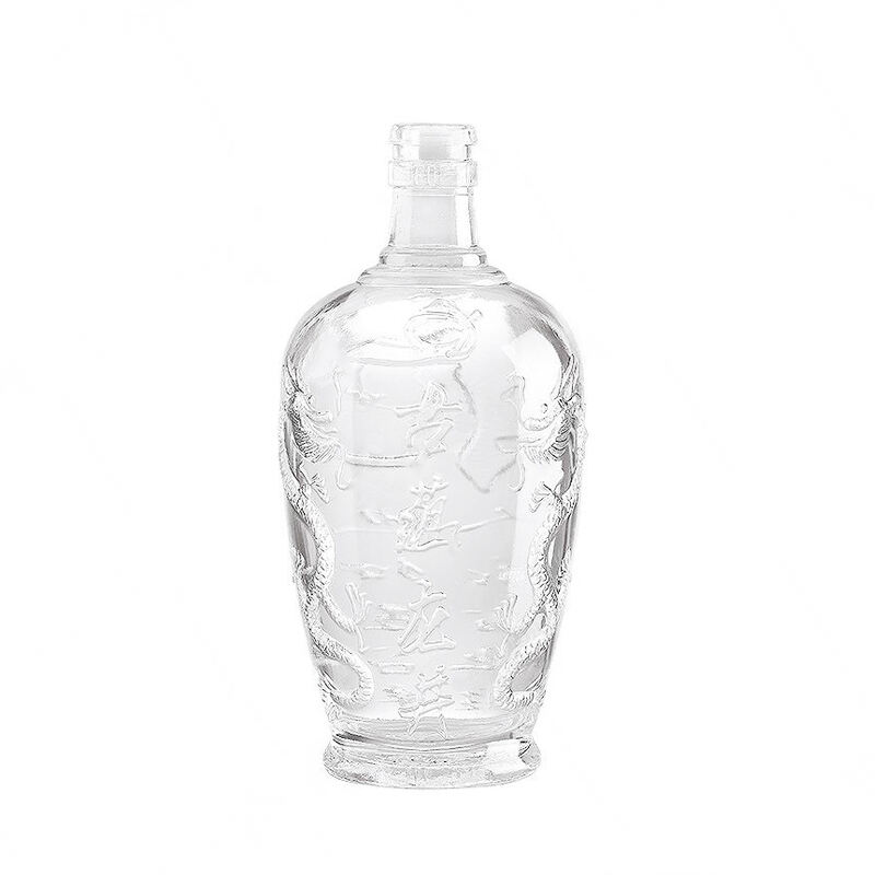 Customize na Walang Lamang Transparent na 750ml na Bote ng Wine Brandy Vodka Tequila Whisky na may Logo