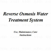 ICEMA-Reverse Osmosis Filter General Instructions