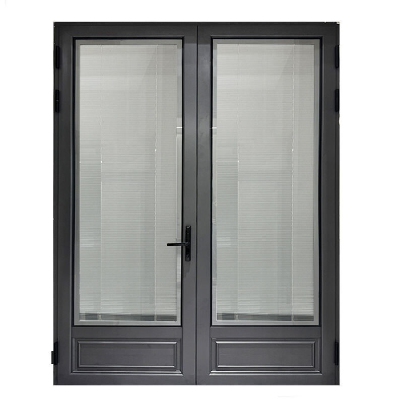 Aluminium Casement door High-end design modern flat patio balcony aluminium entrance door with 2.0mm thickness