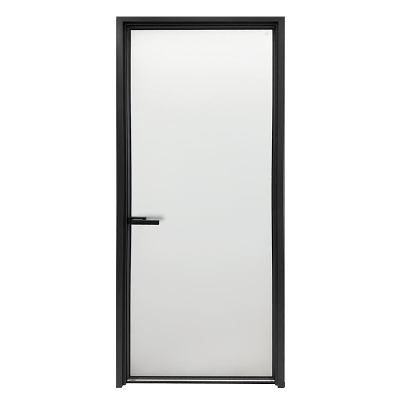 Apartment bathroom Single Door Aluminium Alloy Tempered Glass Insulated Swing Door