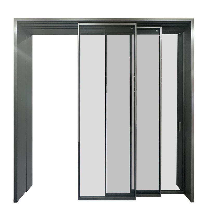 Modern Customized Internal Interior Double Glass Thin Slim Narrow Frame Aluminum Sliding Door