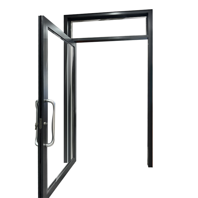 Foshan Manufacturer Contemporary residential main entrance front door Aluminium double glazed insulated security pivot door