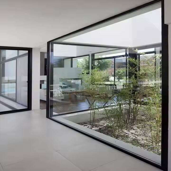 10mm double tempered glass Big View Floor To Ceiling Window Aluminum Frame Fixed Glass Windows