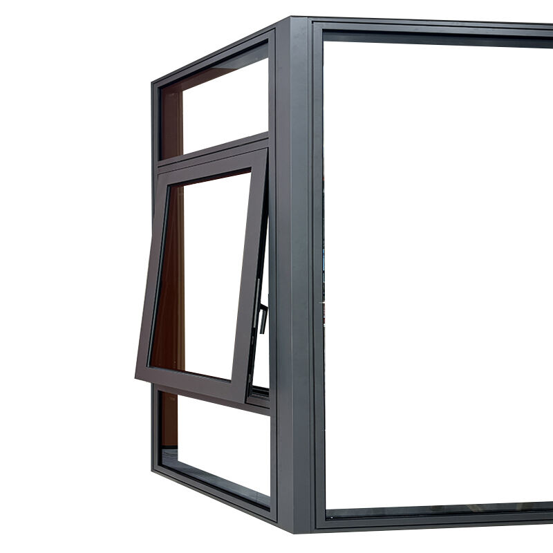 Factory Direct Sale Hurricane Proof Thermal Break Double Glazed Aluminum Glass Awning Windows