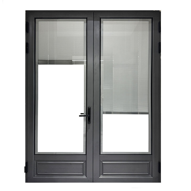 Aluminium Casement door High-end design modern flat patio balcony aluminium entrance door with 2.0mm thickness