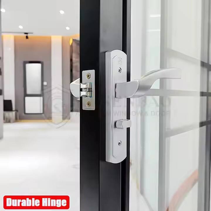 Golden Supplier Aluminium Interior Flush Glass Kitchen Room Door Double Tempered Glass Metal Swing Doors For Bathroom