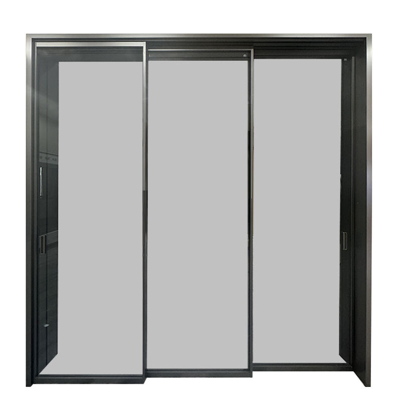 Modern Customized Internal Interior Double Glass Thin Slim Narrow Frame Aluminum Sliding Door