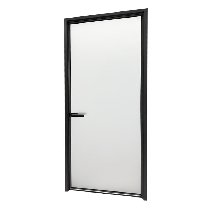 Apartment bathroom Single Door Aluminium Alloy Tempered Glass Insulated Swing Door