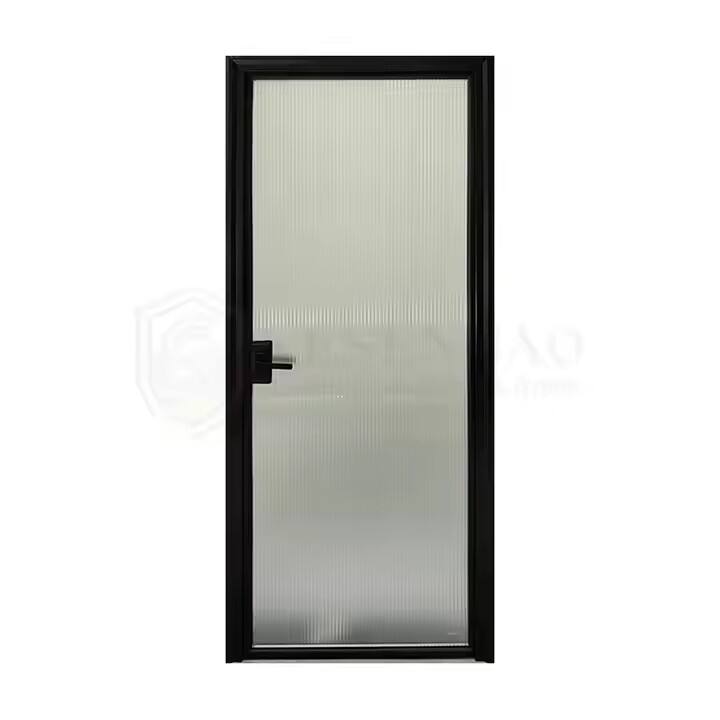 Golden Supplier Aluminium Interior Flush Glass Kitchen Room Door Double Tempered Glass Metal Swing Doors For Bathroom