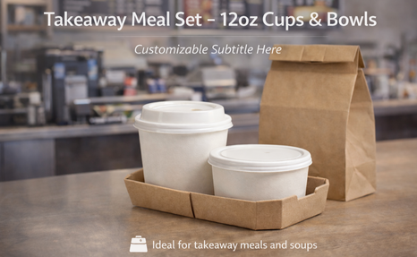 12oz White Soup Cup with Paper Lid for Takeaway Restaurants