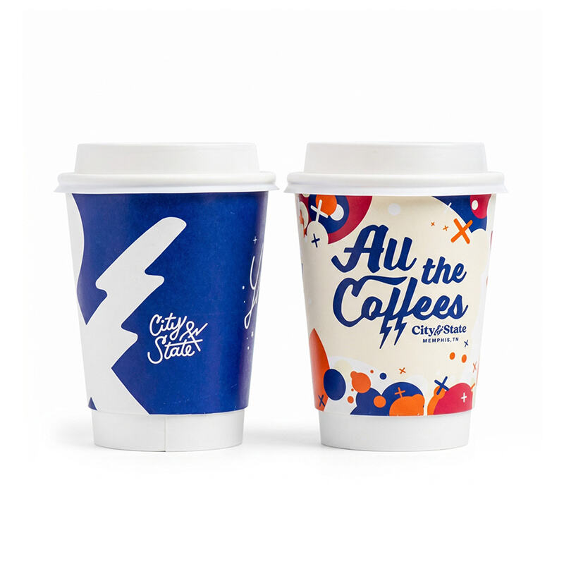 Food-Grade Double Wall Paper Coffee Cups 8–16oz