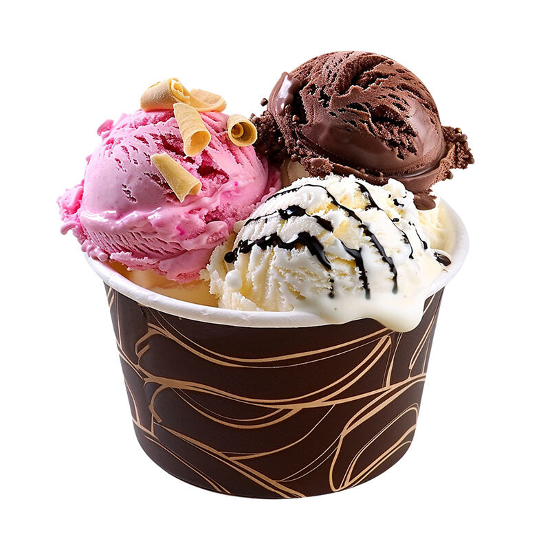 Food-Grade Ice Cream Cups, Single/Double PE