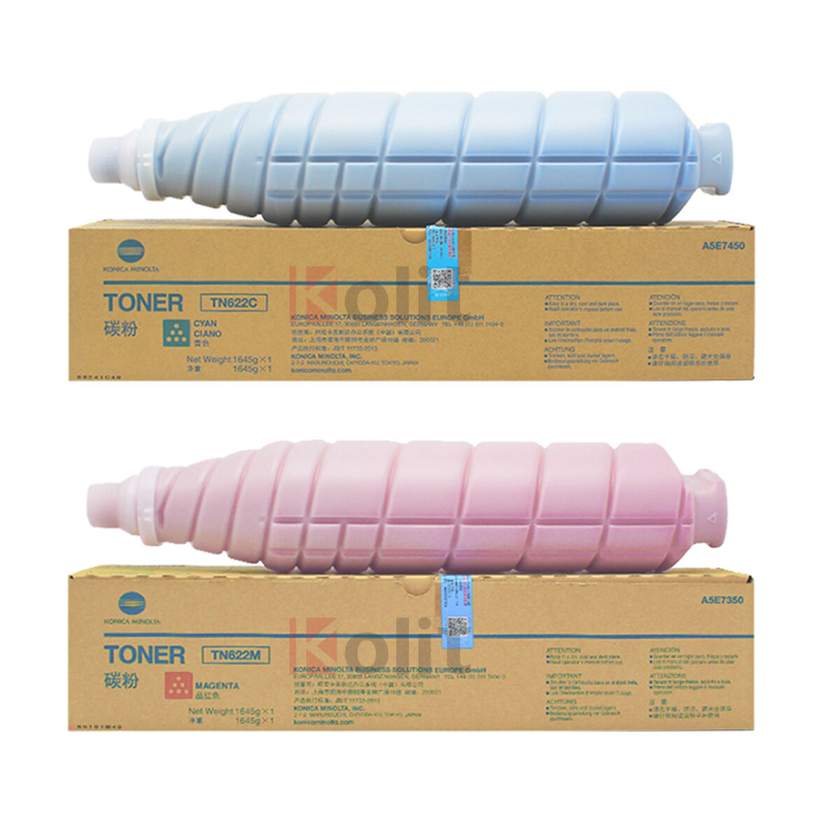 Konica Minolta TN622 Genuine Original Toner Cartridge CMYK