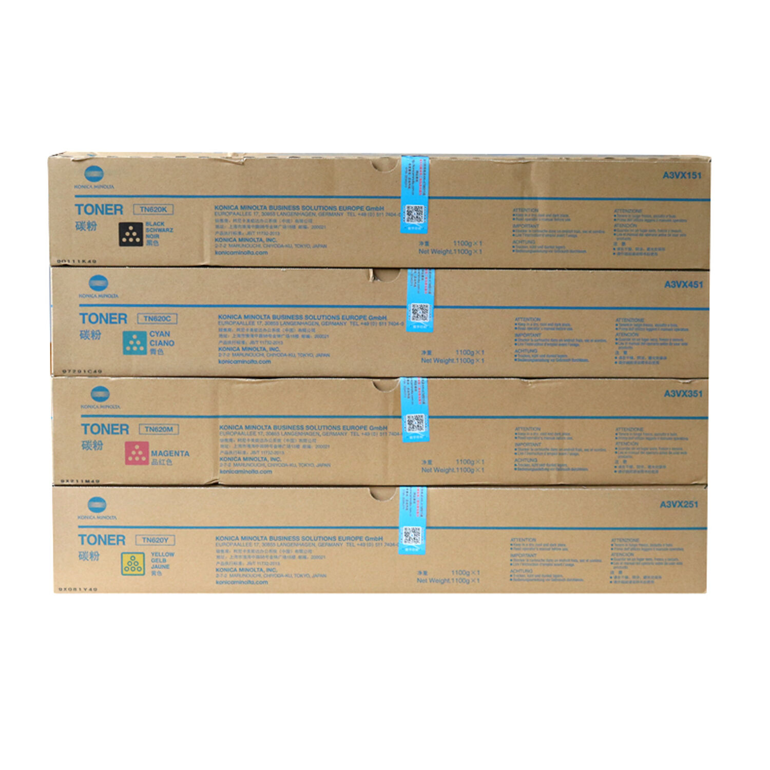 Konica Minolta TN620 Genuine Original Toner Cartridge CMYK