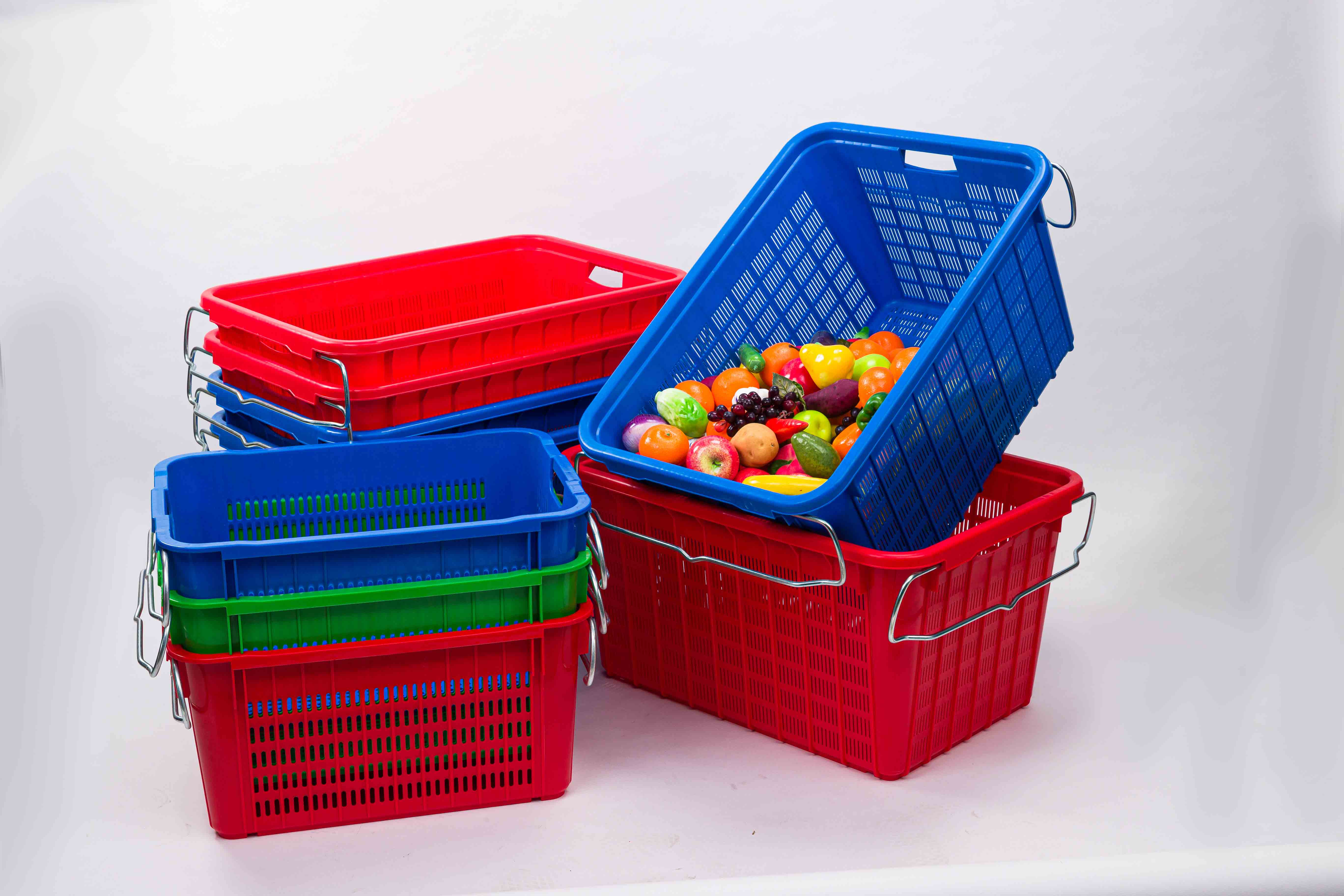 Can plastic baskets be used outdoors?