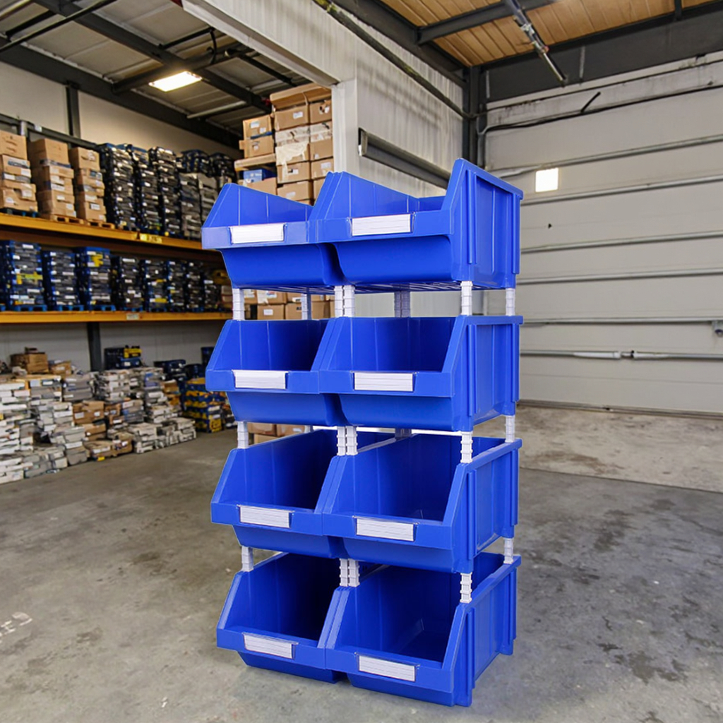 Verbetering van de werkplekorganisatie met plastic schappenbakken