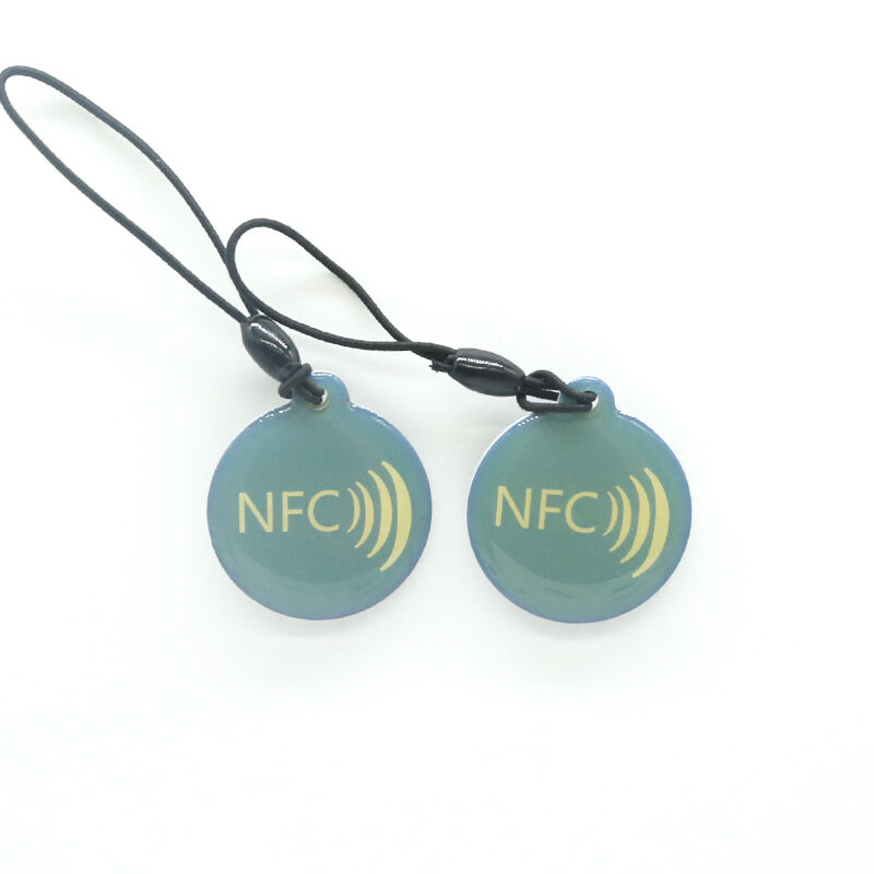 Durable rfid keyfobs supplier custom nfc epoxy keychains tag ntag213 215 216 smart chip