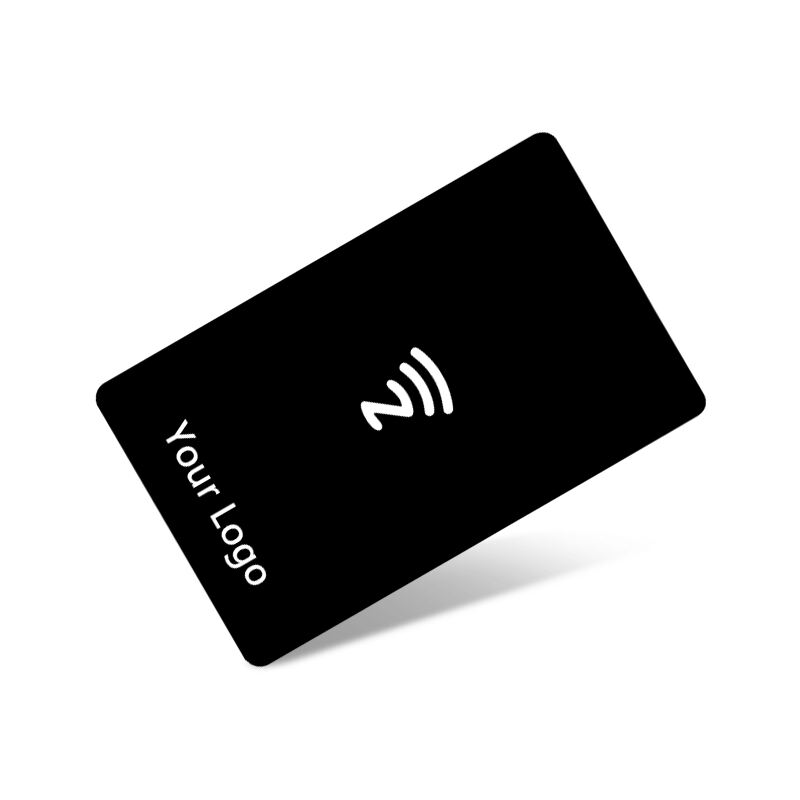 Plastic Reinscriptibil Ntag213 Ntag215 Ntag216 1356 OEM Cutsomizable Blank Negru Rfid Pvc Nfc Carte de vizită