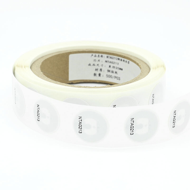 NTAG213 chip round rfid tag adhesive nfc rfid label roll for asset management