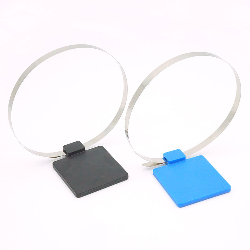 Free Sample RFID/NFC Self-locking Cable Tie Disposable Long range Steel UHF RFID stainless Steel Cable Tie