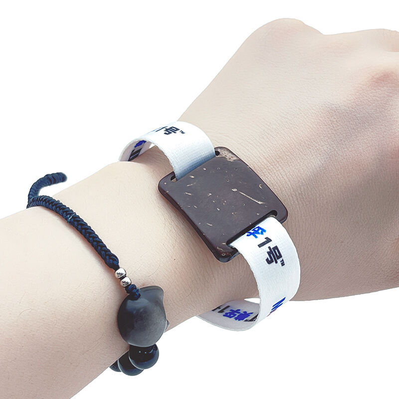 Tarjeta NFC pequeña Mifare S50 Mifare S70, pulsera RFID tejida, pulsera RFID con cáscara de coco