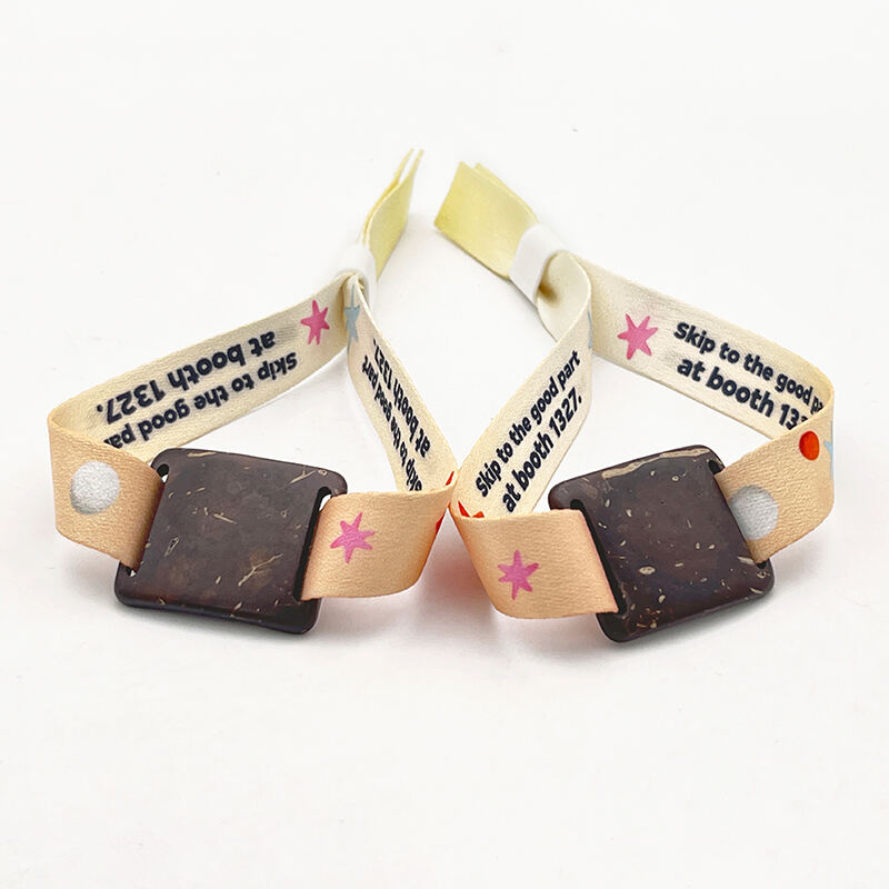 Proveedor de pulseras RFID de moda, tejidas en tela, pulseras RFID con cáscara de coco y NFC