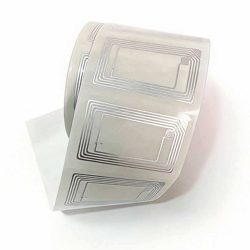 inlay RFID antenne 45 × 76 mm, carte standard de format 85,5 × 54 mm, autocollant RFID ICODE SLIX 2 personnalisé