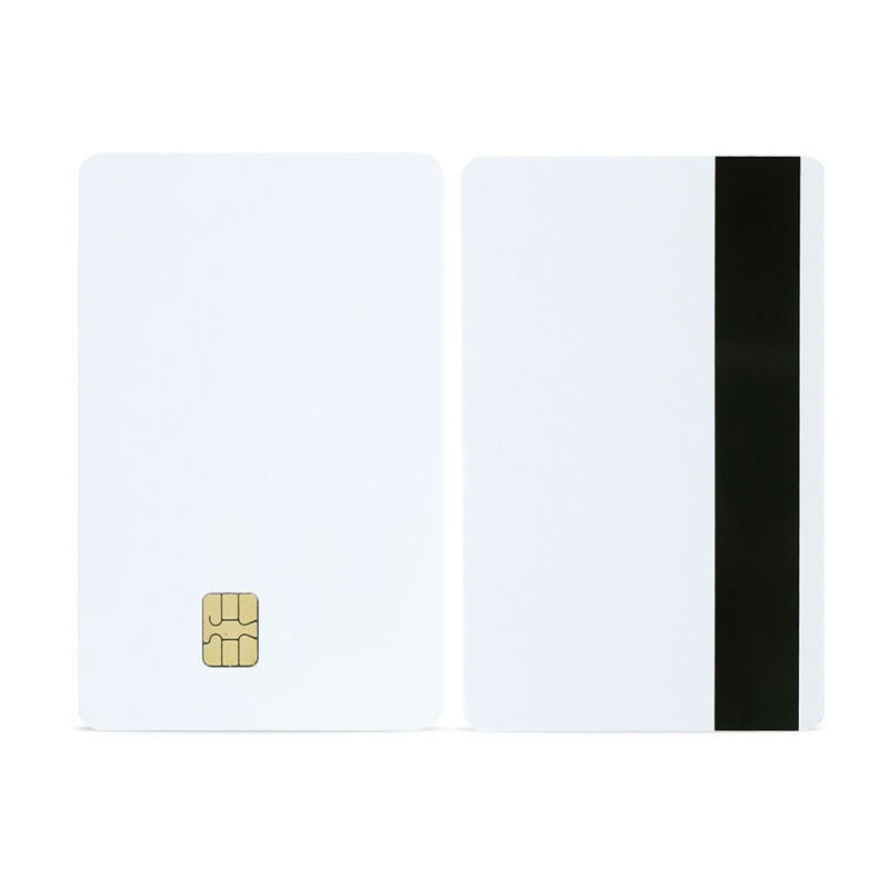 RFID contact ic cards 4442 chip pvc blank card with magnetic stripe custom details